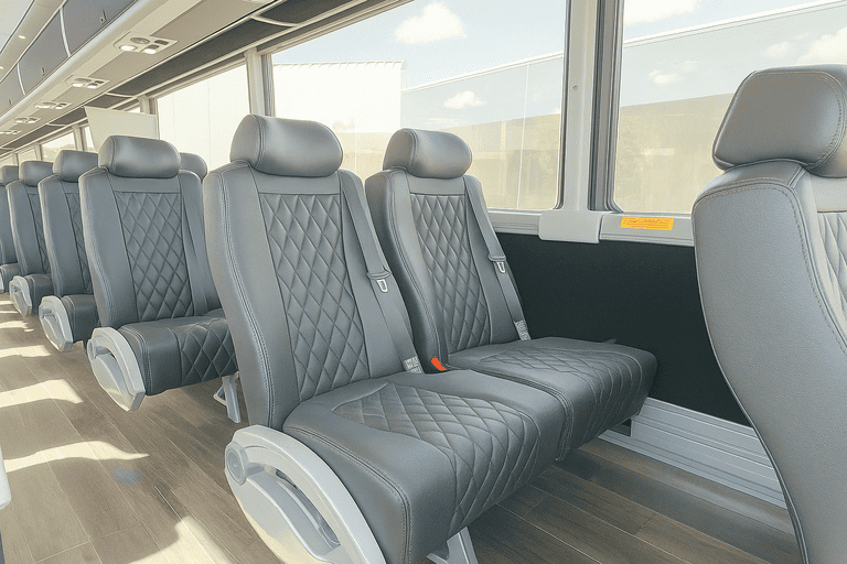 interior of Coach Bus Warren charter bus