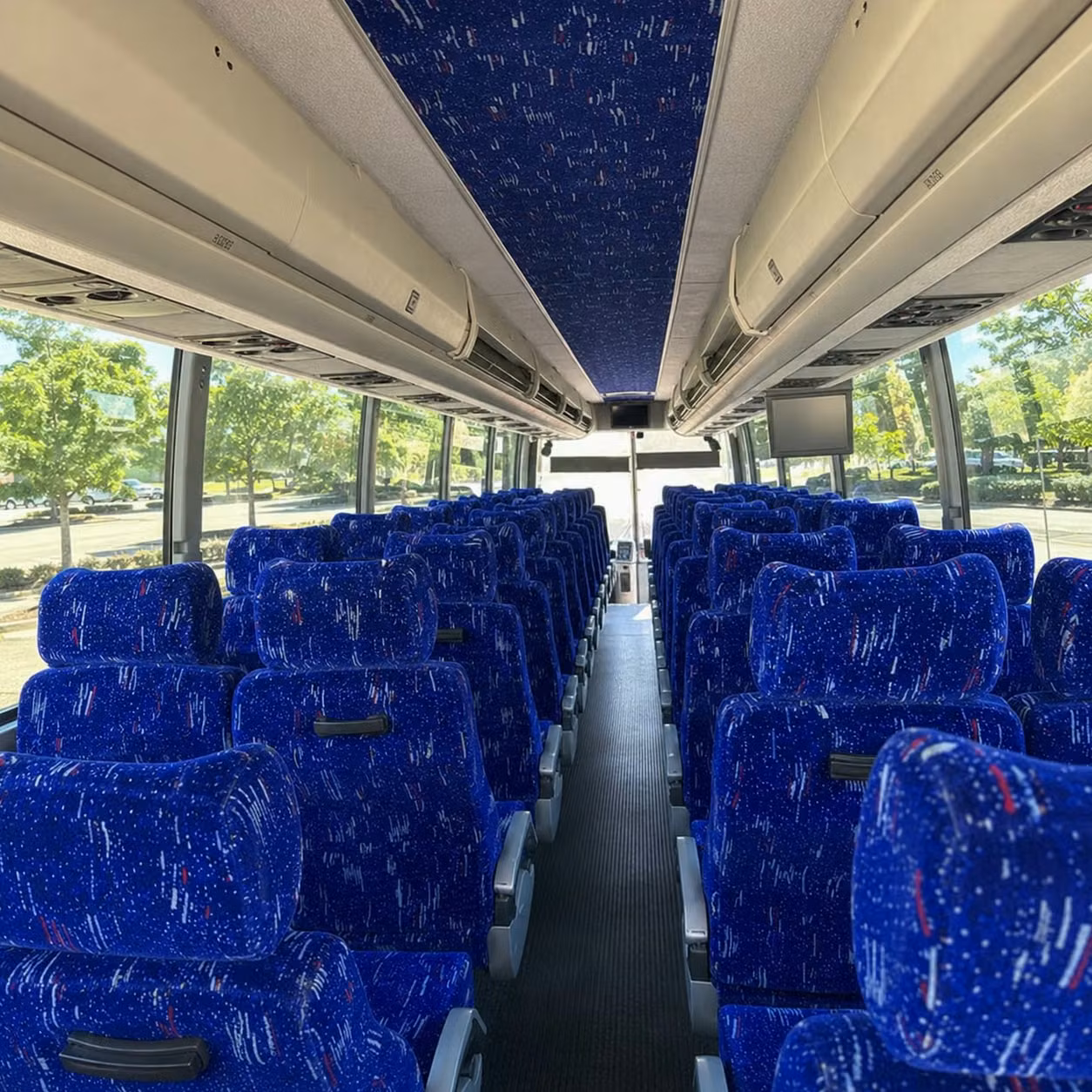warren charter bus interior