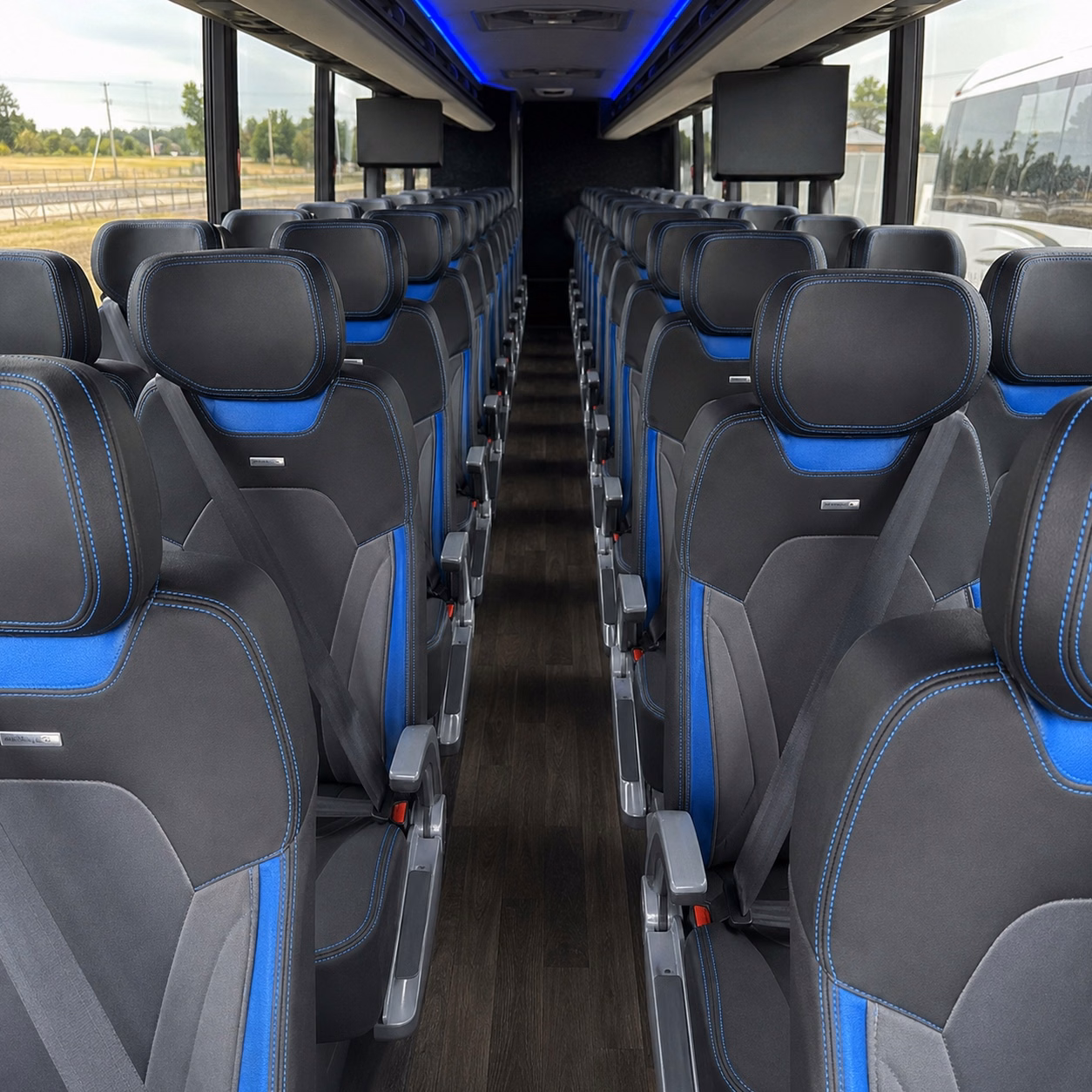 warren charter bus rental interior